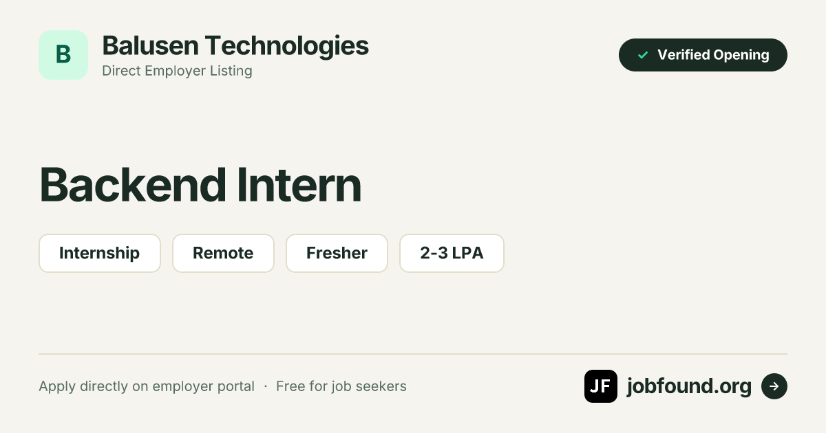 Backend Intern